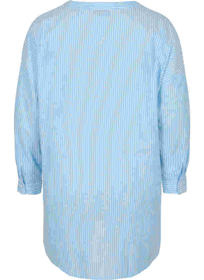 Raidallinen paita 100% puuvillasta, Lichen Blue Stripe , Packshot image number 1