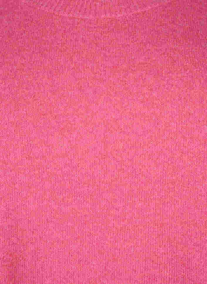 Meleerattu neulepusero nappiyksityiskohdilla, Hot Pink White Mel., Packshot image number 2