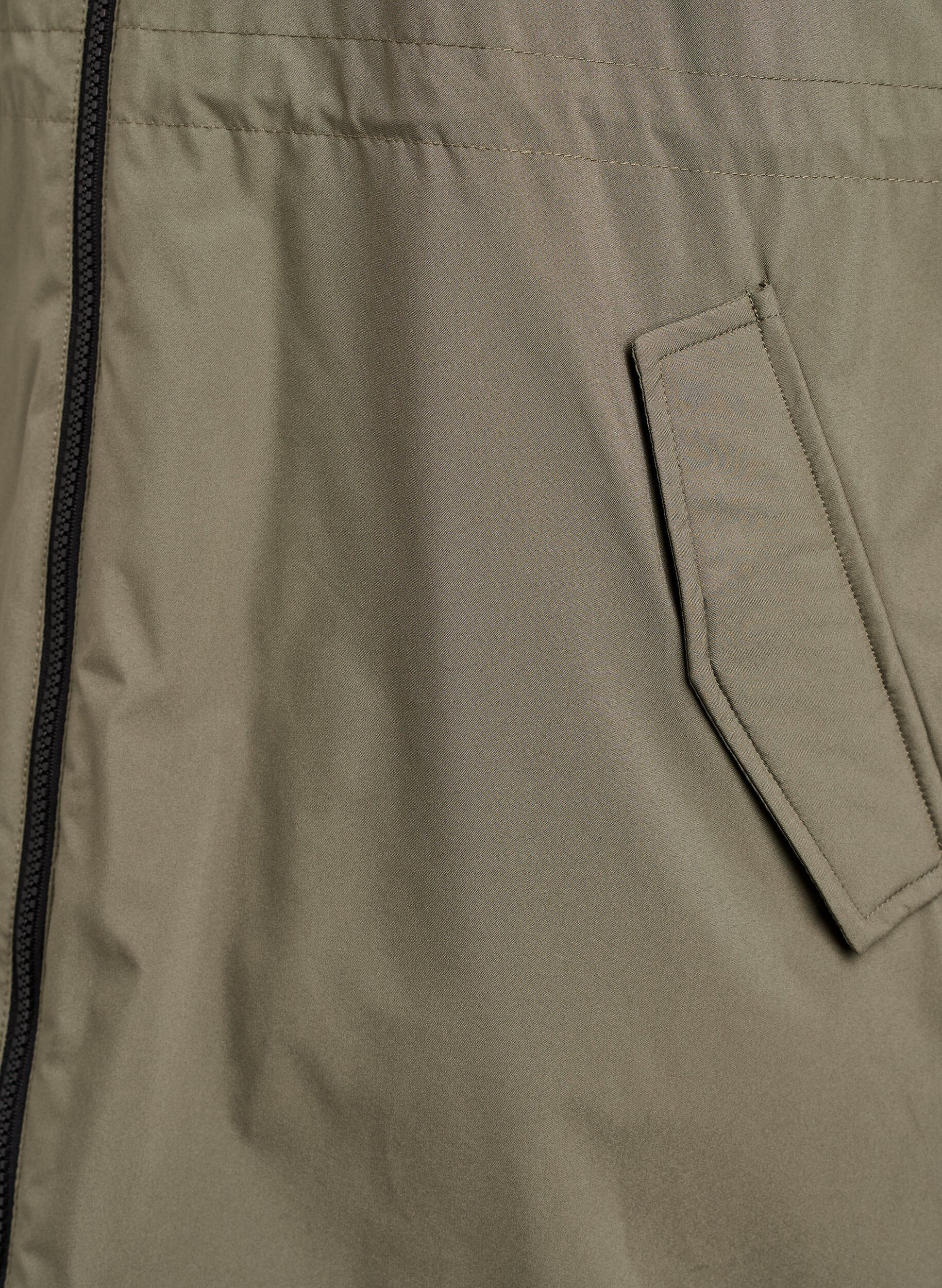 Zizzi Kevyt topattu parka hupulla, Vihre&auml;, Packshot image number 3