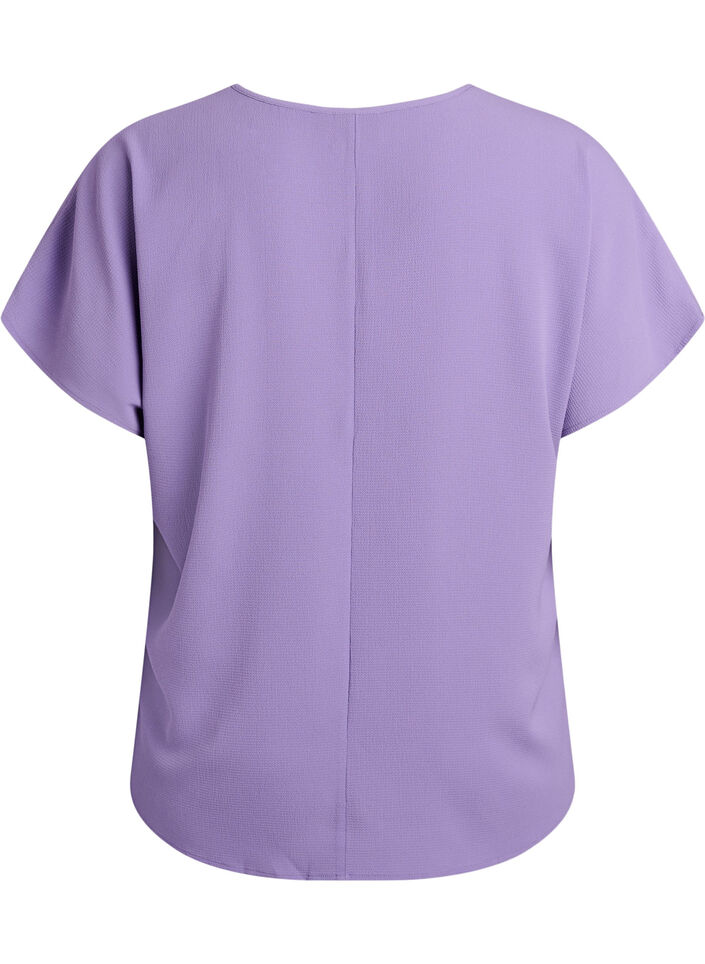 Pusero lyhyill&auml; hihoilla ja py&ouml;re&auml;ll&auml; p&auml;&auml;ntiell&auml;, Violetti, Packshot image number 1