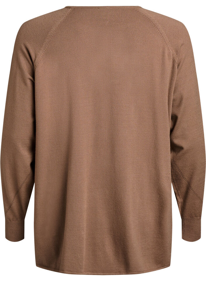 Neulepusero pyöreällä pääntiellä ja neulospinnalla, Ruskea, Packshot image number 1