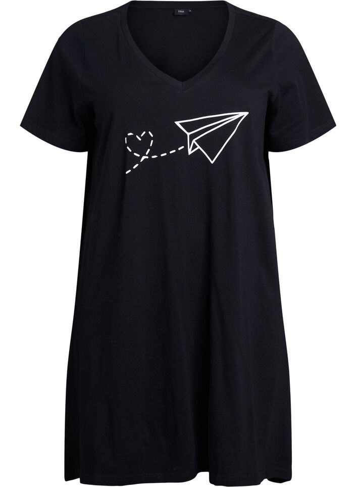 Luomupuuvillasta valmistettu v-aukkoinen y&ouml;paita, , Packshot image number 0