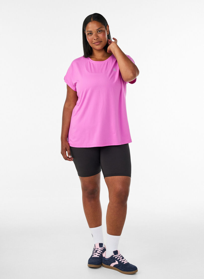 Yksiv&auml;rinen treeni-T-paita, Violetti, Model image number 1