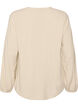 Viskoosipusero V-p&auml;&auml;ntiell&auml; ja py&ouml;ristetyll&auml; helmalla, Beige, Packshot image number 1