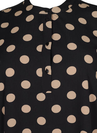 FLASH - Kuosillinen tunika lyhyillä hihoilla, Black Brown Dot, Packshot image number 2