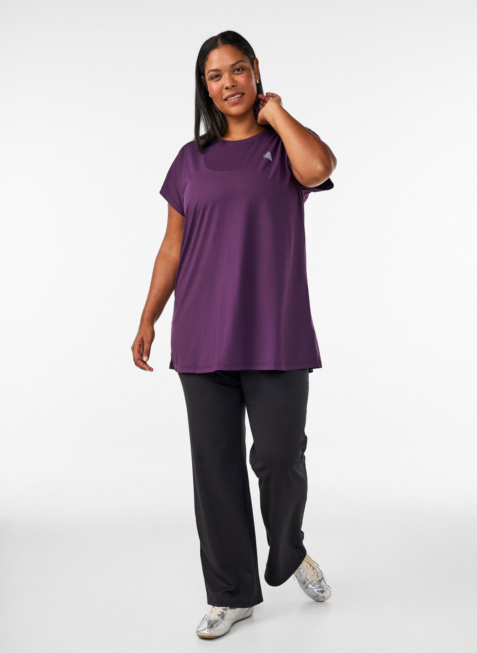 ZizziPitk&auml; treeni-T-paita, Violetti, Model image number 1