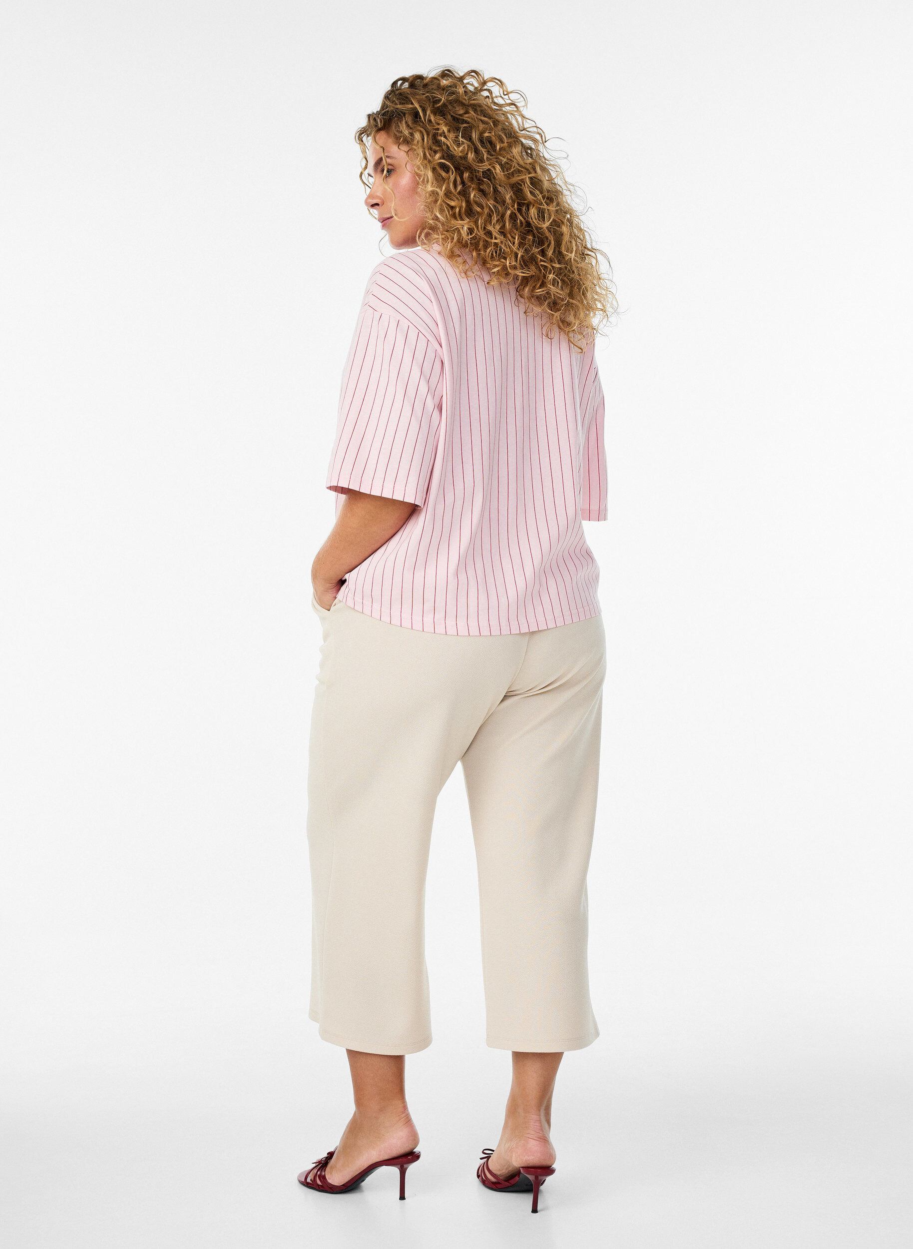 ZizziV&auml;lj&auml;t 7/8 pituiset housut, Beige, Model image number 1