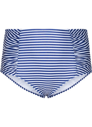 Raidallinen bikinialaosa korkealla vyötäröllä, Blue Striped, Packshot image number 0