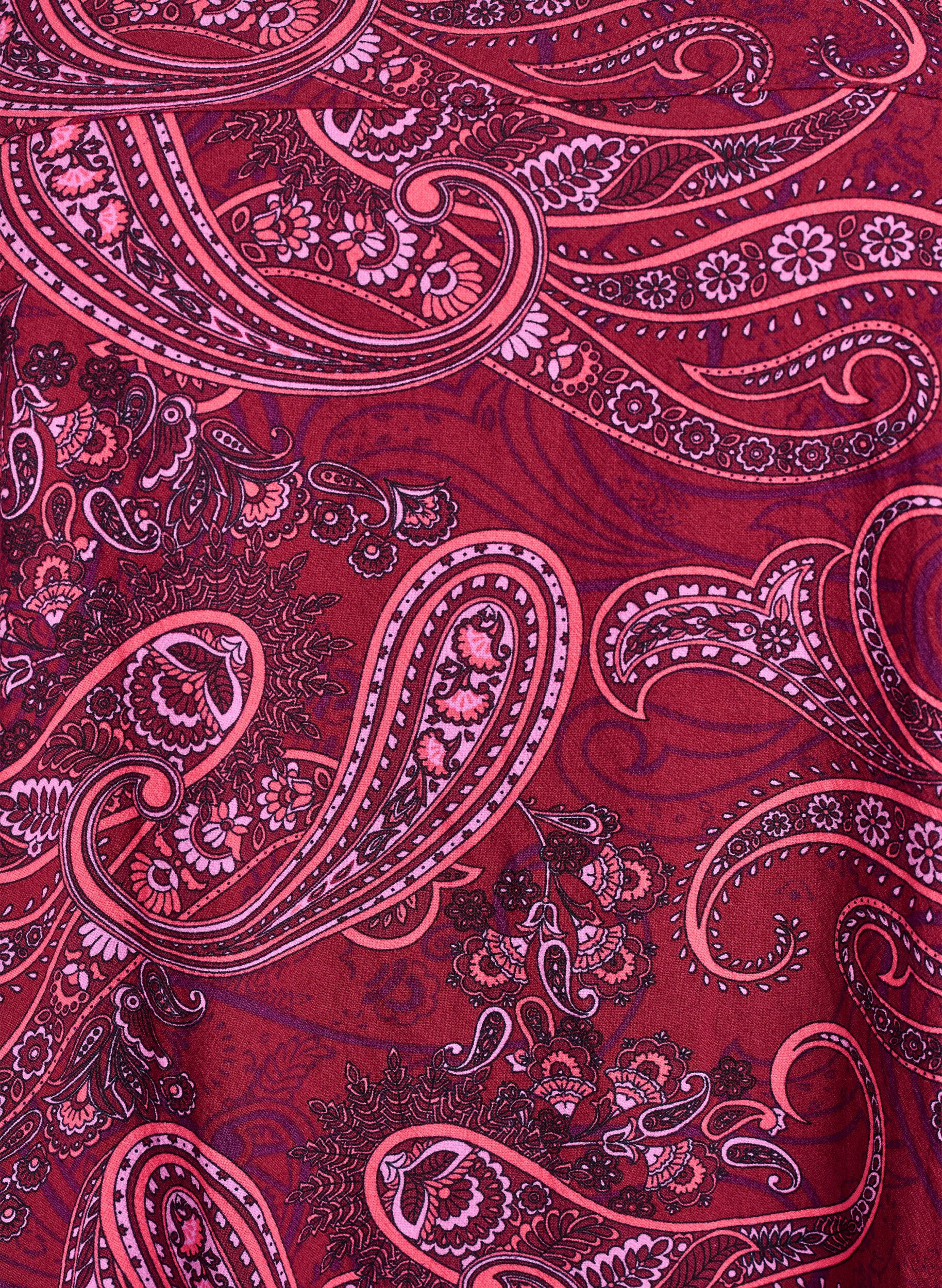 ZizziLyhythihainen painokuvioitu puuvillamekko, Punainen, Packshot image number 2