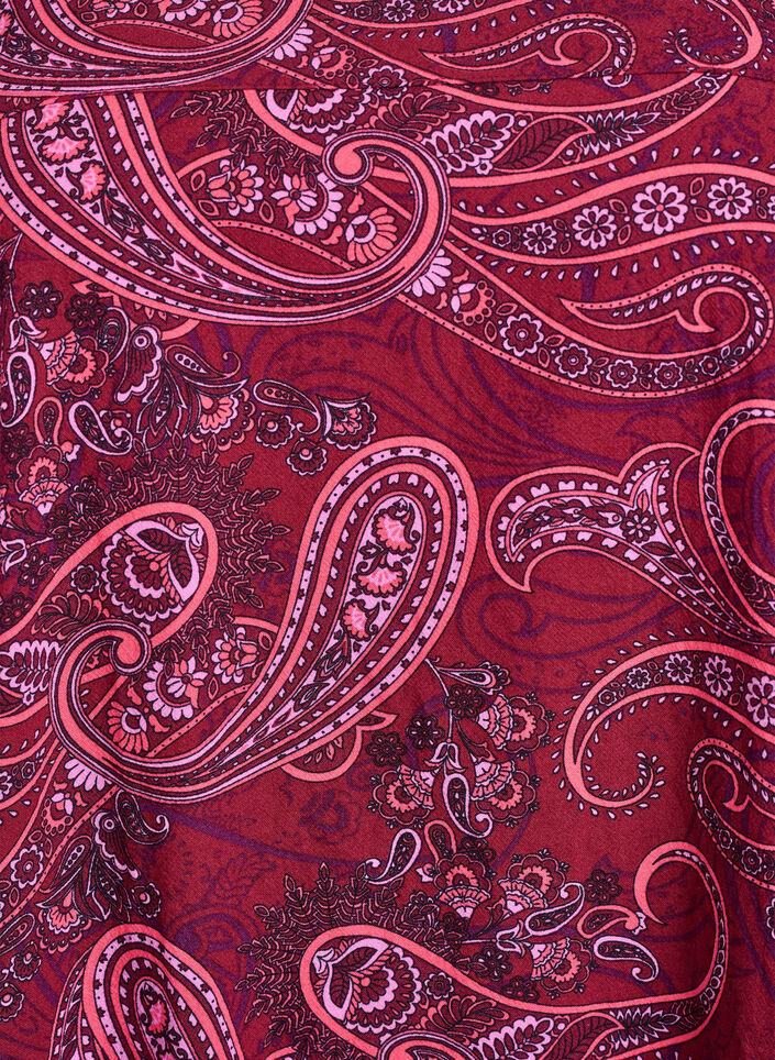 Lyhythihainen painokuvioitu puuvillamekko, Punainen, Packshot image number 2