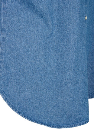 Kukallinen farkkupaita rintataskulla, Light Blue Denim, Packshot image number 3