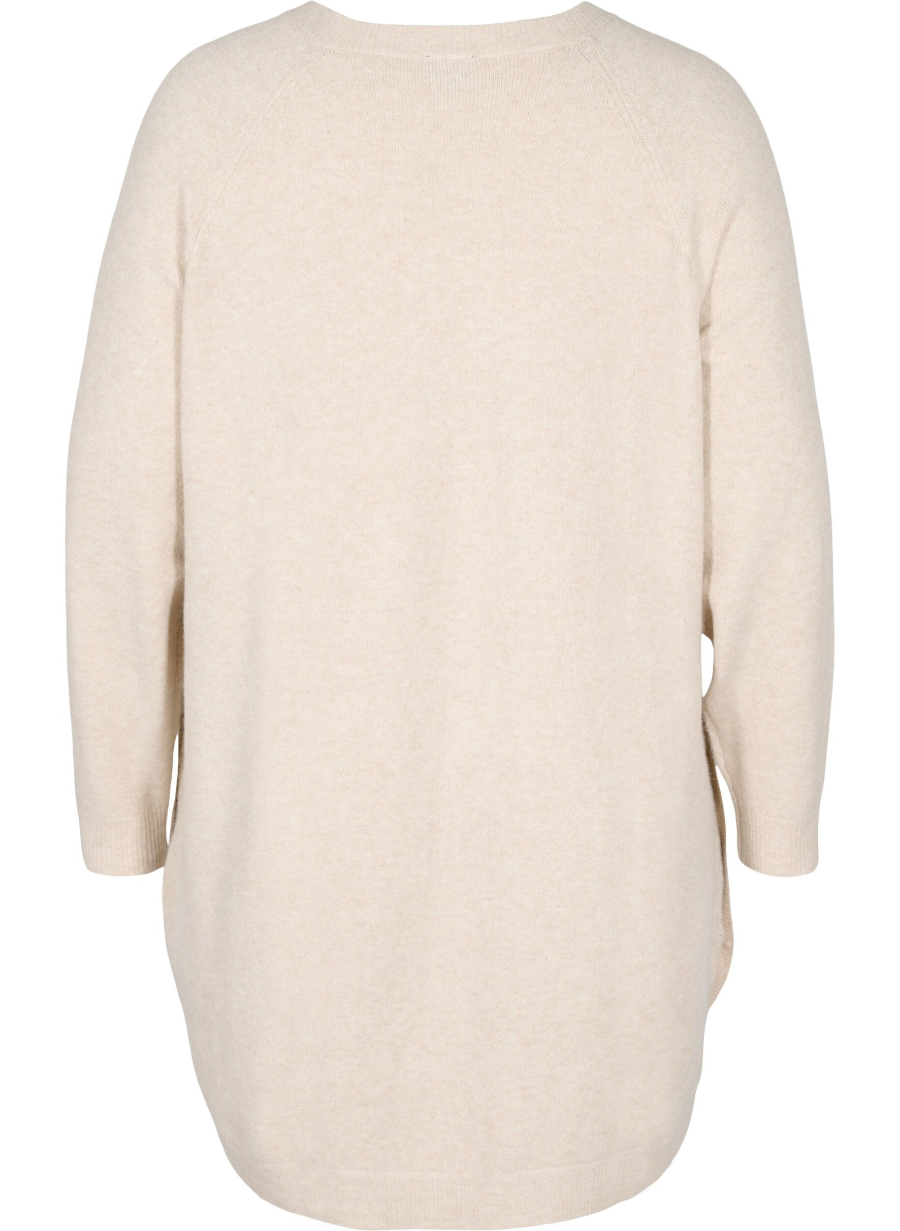 Zizzi Meleerattu neulemekko napeilla, Pumice Stone Mel., Packshot image number 1