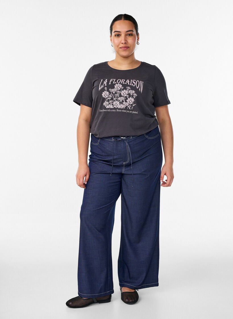 T-paita printill&auml;, Harmaa, Model image number 1