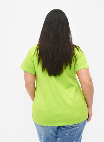 Puuvillainen t-paita printillä, Lime Green w. Bella, Model image number 1