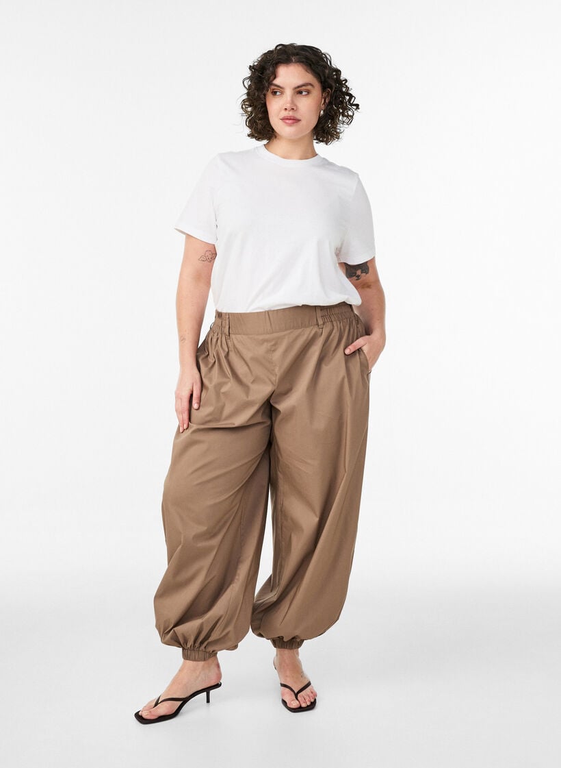 Puuvillainen T-paita printill&auml;, Valkoinen, Model image number 1