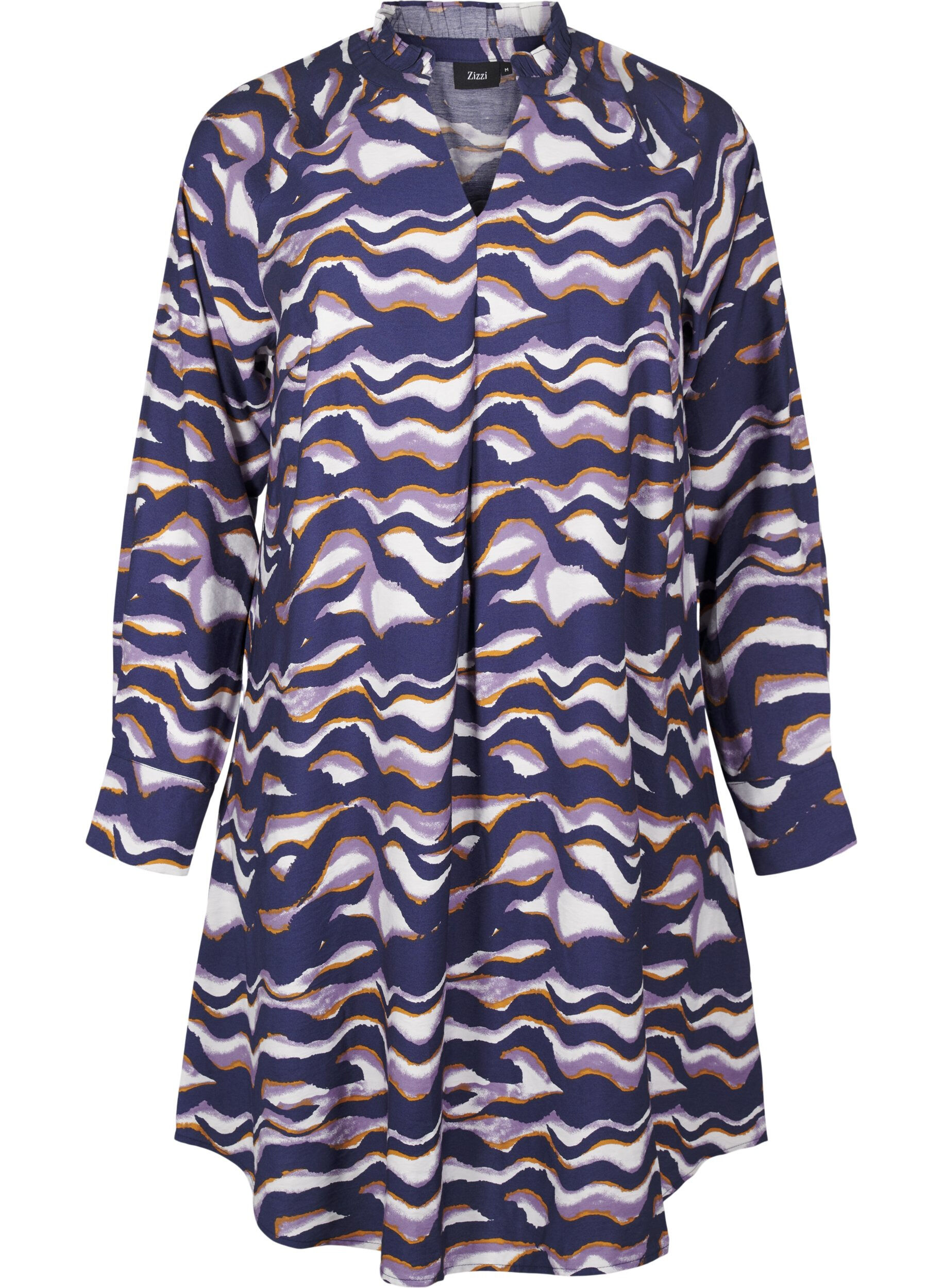 Polvipituinen mekko printill&auml; ja A-mallisena