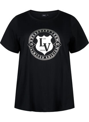 T-paita ekologisesta puuvillasta painatuksella , Black W. Silver LA, Packshot image number 0