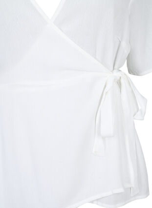 Kukallinen kietaisupusero viskoosista, Bright White, Packshot image number 2