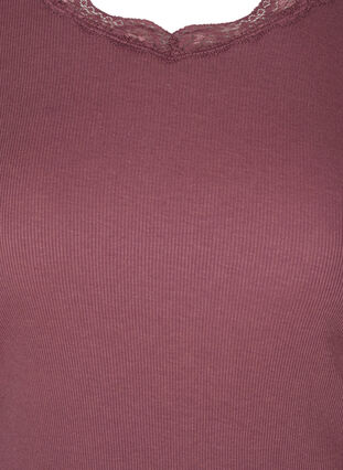Pitkähihainen ribattu pusero pitsiyksityiskohdilla , Rose Taupe, Packshot image number 2