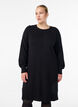 Lyhyt neulemekko raglanhihoilla ja keskisaumalla, Musta, Model image number 0