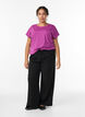 Lyhythihainen t-paita puuvillasekoitteessa, Violetti, Model image number 1