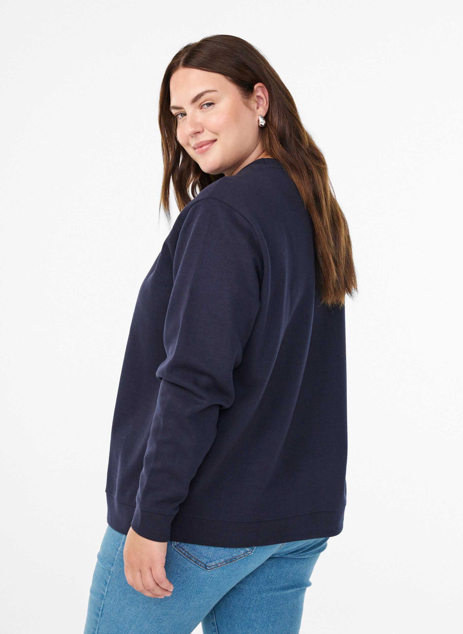 ZizziCollegepaita py&ouml;re&auml;ll&auml; p&auml;&auml;ntiell&auml;, Sininen, Model image number 2