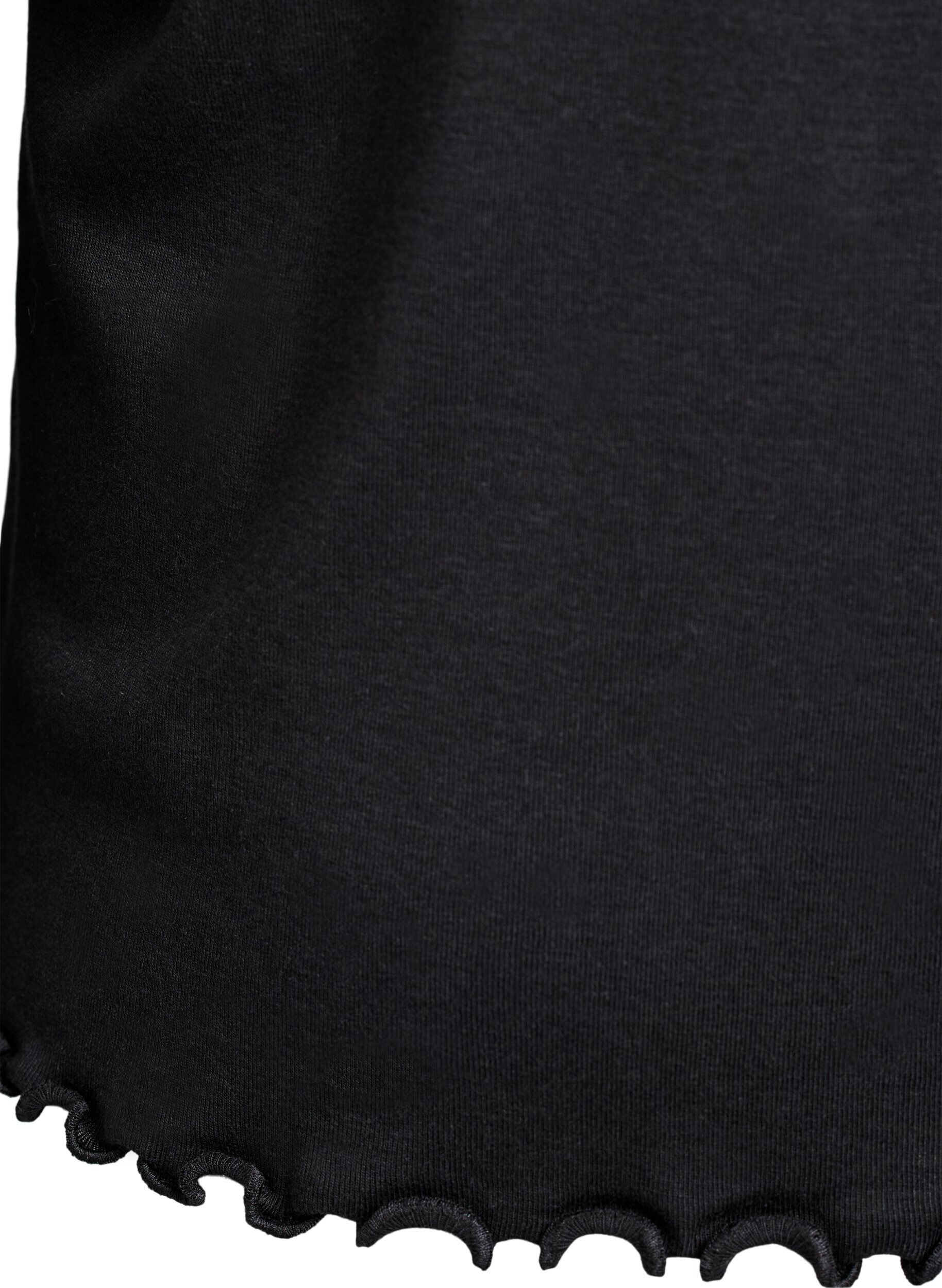 Zizzi Jerseypusero napeilla ja aaltoilevilla reunoilla, Musta, Packshot image number 3