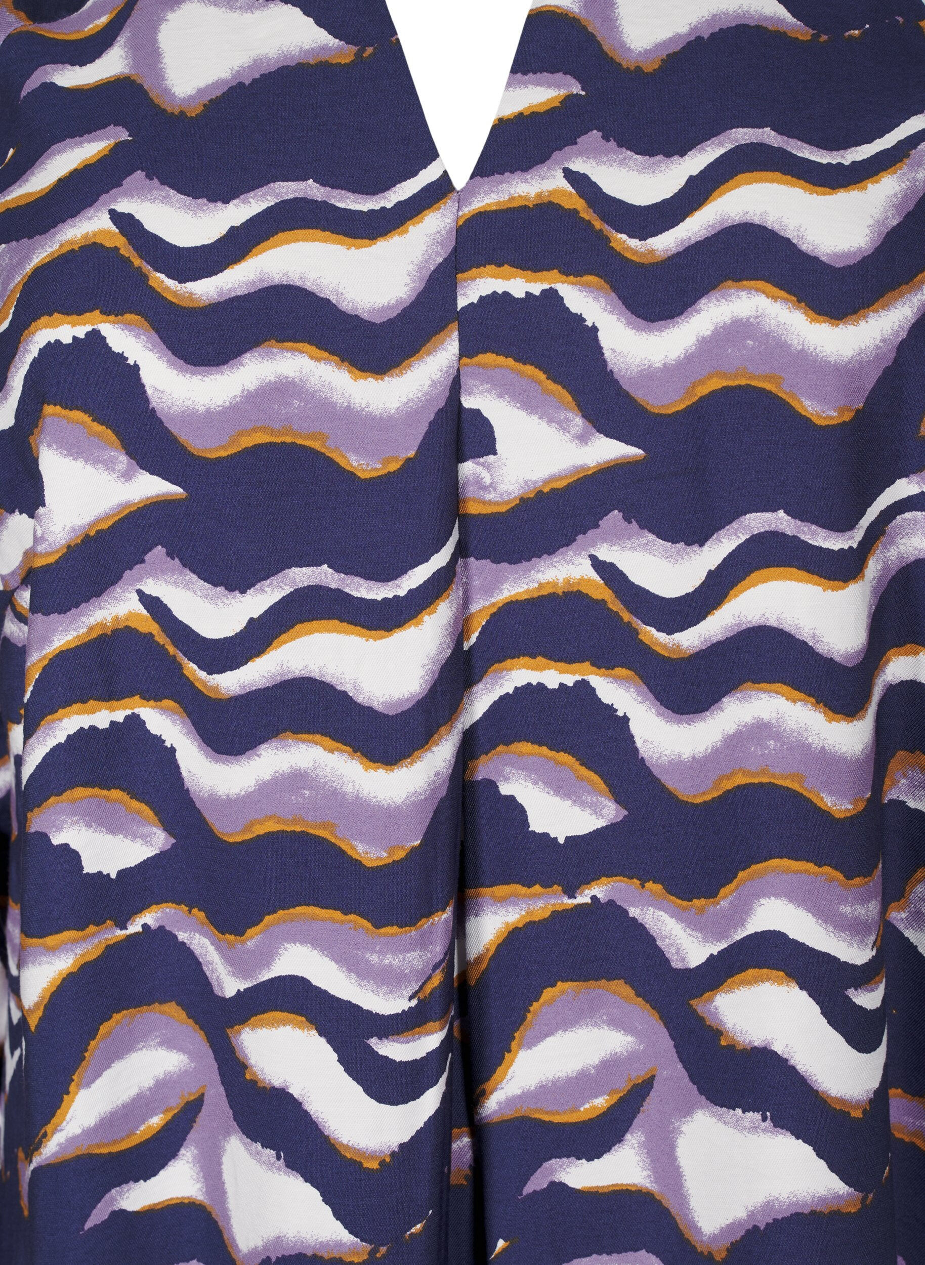 Zizzi Polvipituinen mekko printill&auml; ja A-mallisena, Naval Academy AOP, Packshot image number 2