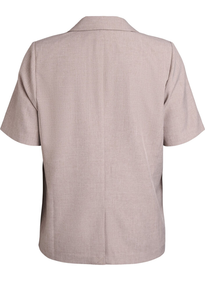 Bleiseri lyhyill&auml; hihoilla ja kaulusk&auml;&auml;nteill&auml;, Ruskea, Packshot image number 1