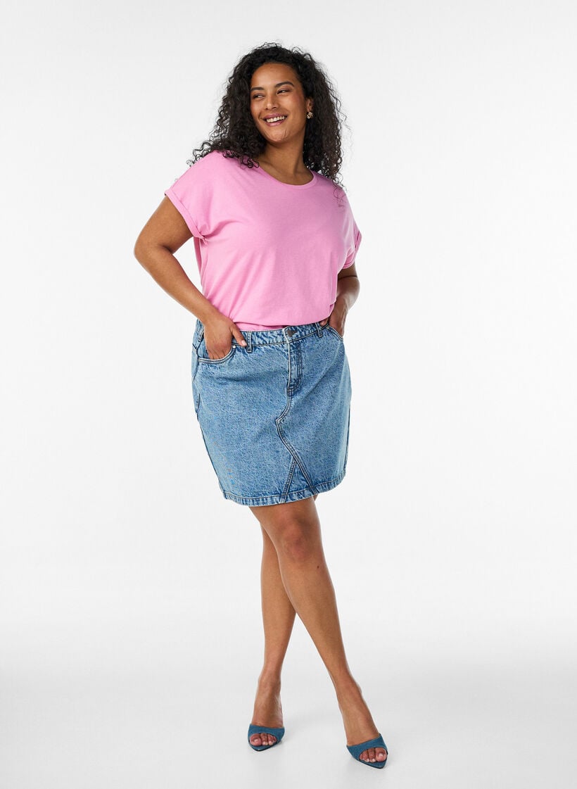 Lyhythihainen t-paita puuvillasekoitteesta, Vaaleanpunainen, Model image number 1