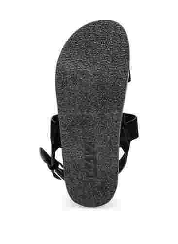 Wide fit -sandaalit mokkanahasta, Black, Packshot image number 3