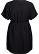 Lyhyt väljä vyöllä solmittava mekko, Musta, Packshot image number 1