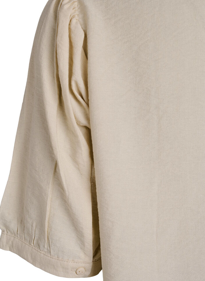 Viskoosipusero, jossa 1/2 hihat, Beige, Packshot image number 3