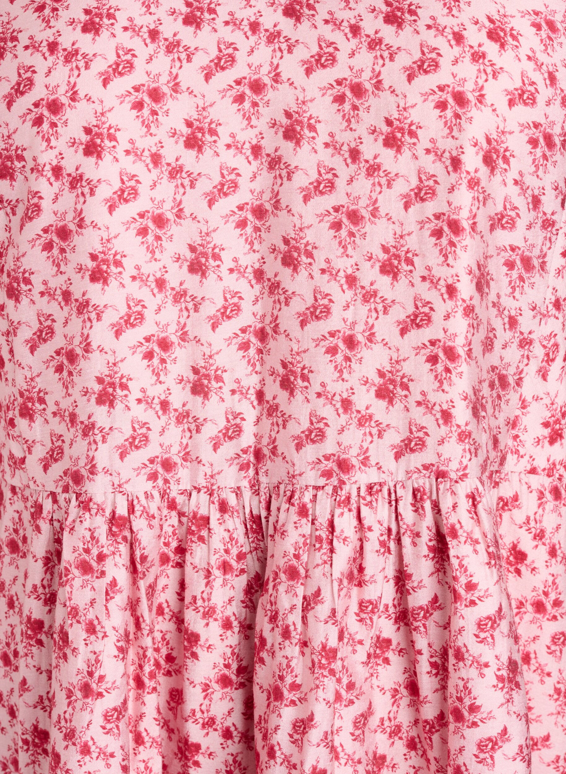 ZizziLyhyt viskoosimekko empire-linjalla ja pussihihoilla, Punainen, Packshot image number 2