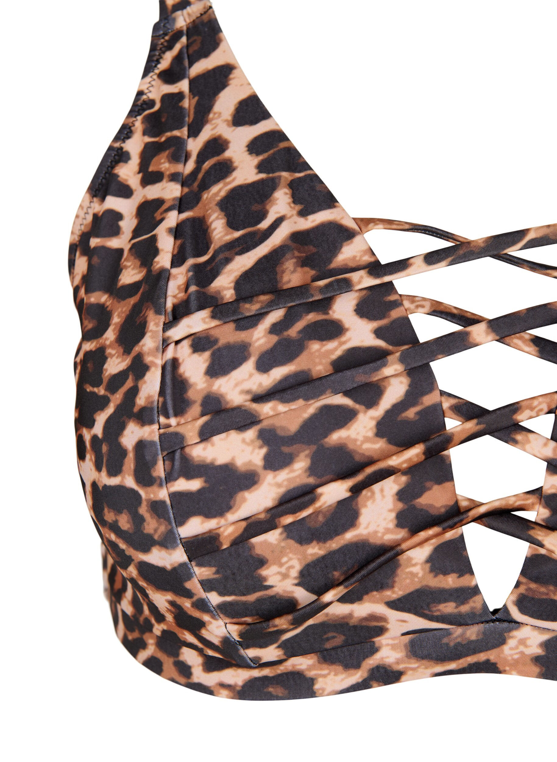 Zizzi Bikiniyl&auml;osa leopardikuosilla ja nauhayksityiskohdalla, Autentic Leopard, Packshot image number 2
