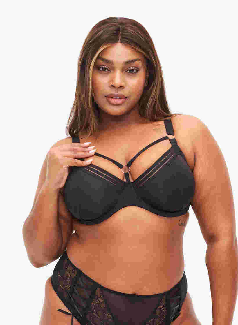 Kaarituelliset rintaliivit nauhayksityiskohdilla, Black, Model