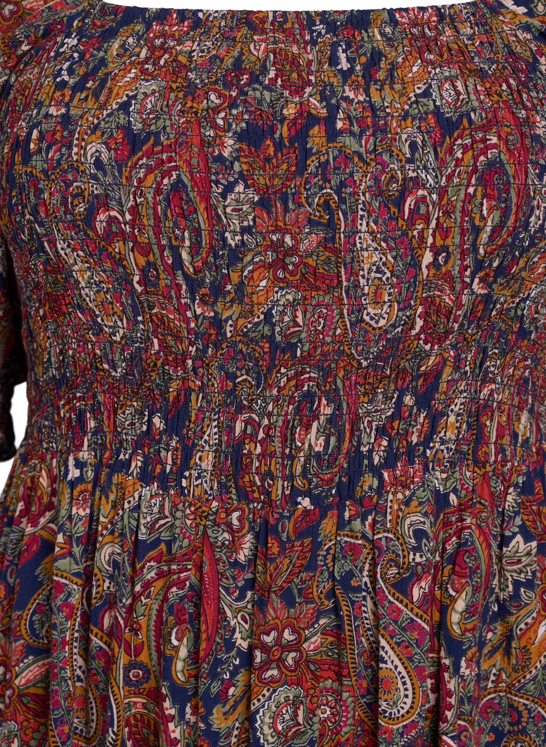 ZizziKes&auml;mekko viskoosista paisley-kuosilla, Sininen, Packshot image number 2