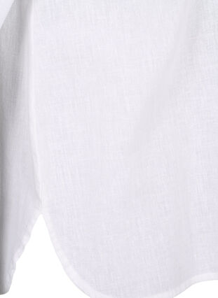 Puuvilla-pellavasekoitteinen paitapusero, jossa on napitus, Bright White, Packshot image number 3