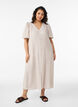 Midimekko pellava- ja viskoosisekoitteesta r&ouml;yhel&ouml;hihoilla, Beige, Model image number 0