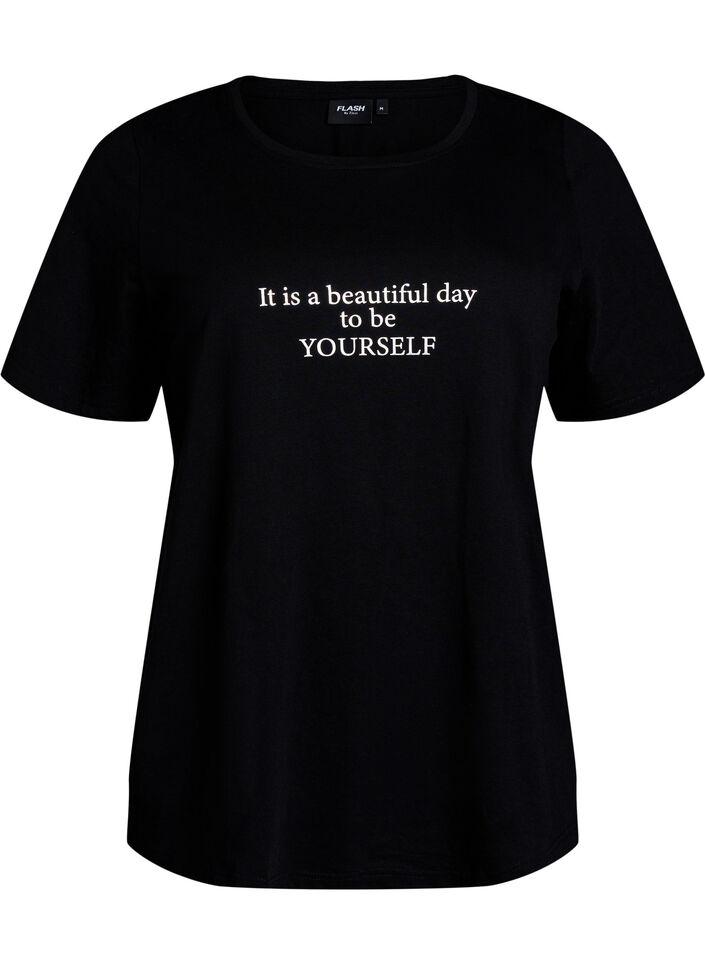 T-paita printill&auml;, Musta, Packshot image number 0