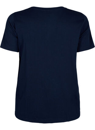 Puuvillainen T-paita tekstillä, Navy B. Orlando, Packshot image number 1