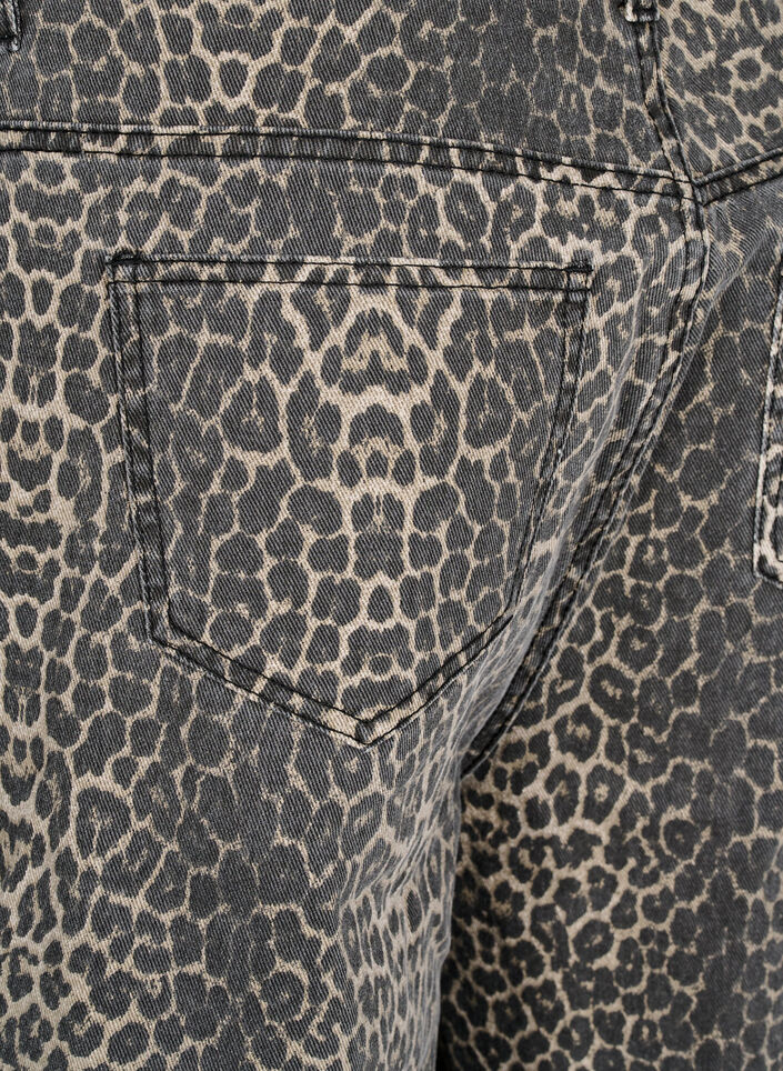 Leopardikuvioiset farkkubermudat, Ruskea, Packshot image number 3