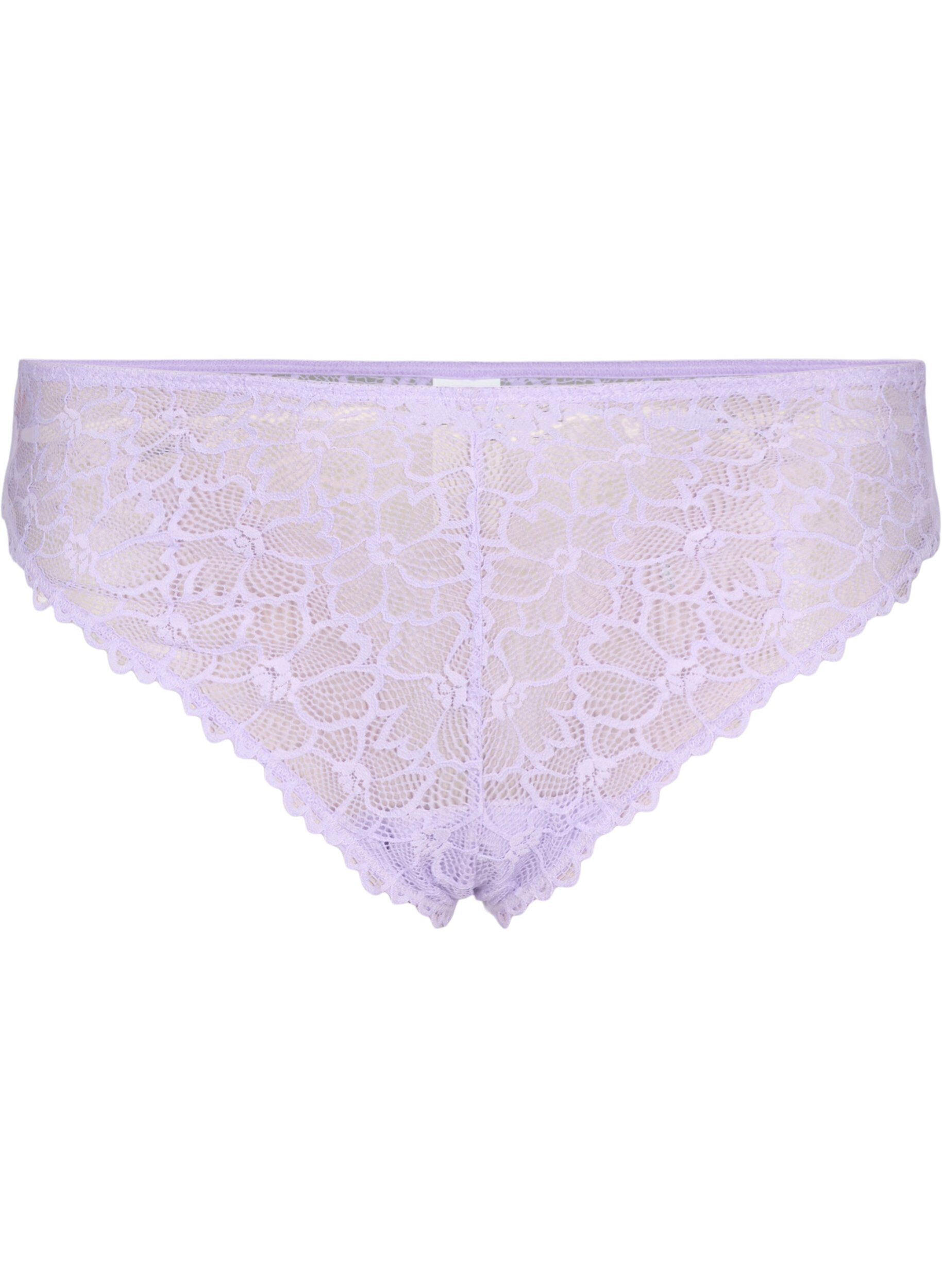 ZizziKukkapitsiset stringit normaalilla vy&ouml;t&auml;r&ouml;ll&auml;, Violetti, Packshot image number 0
