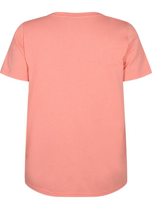 Lyhythihainen t-paita v-pääntiellä, Bright Coral, Packshot image number 1