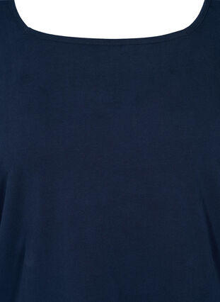 Yksivärinen ja puuvillainen t-paita 3/4-hihoilla, Navy Blazer, Packshot image number 2