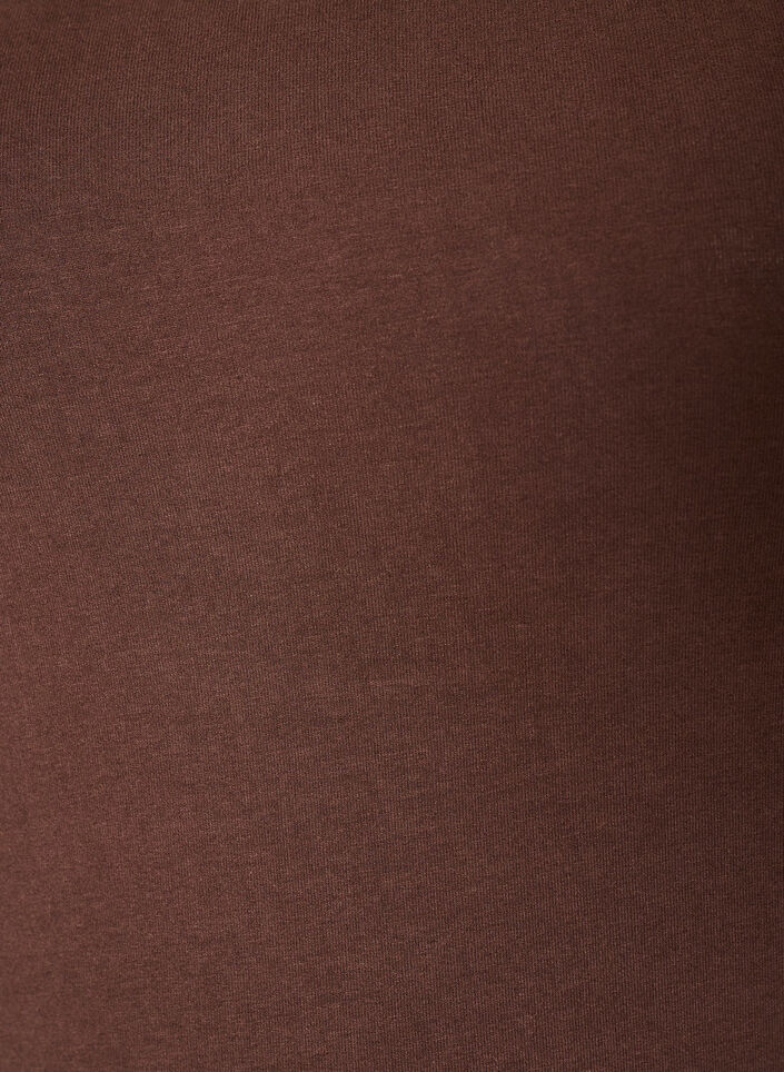 Yksiv&auml;rinen perus paita puuvillasta, Ruskea, Packshot image number 2