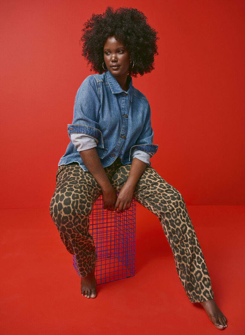 Leopardikuvioiset Emily-farkut, Ruskea, Image image number 0