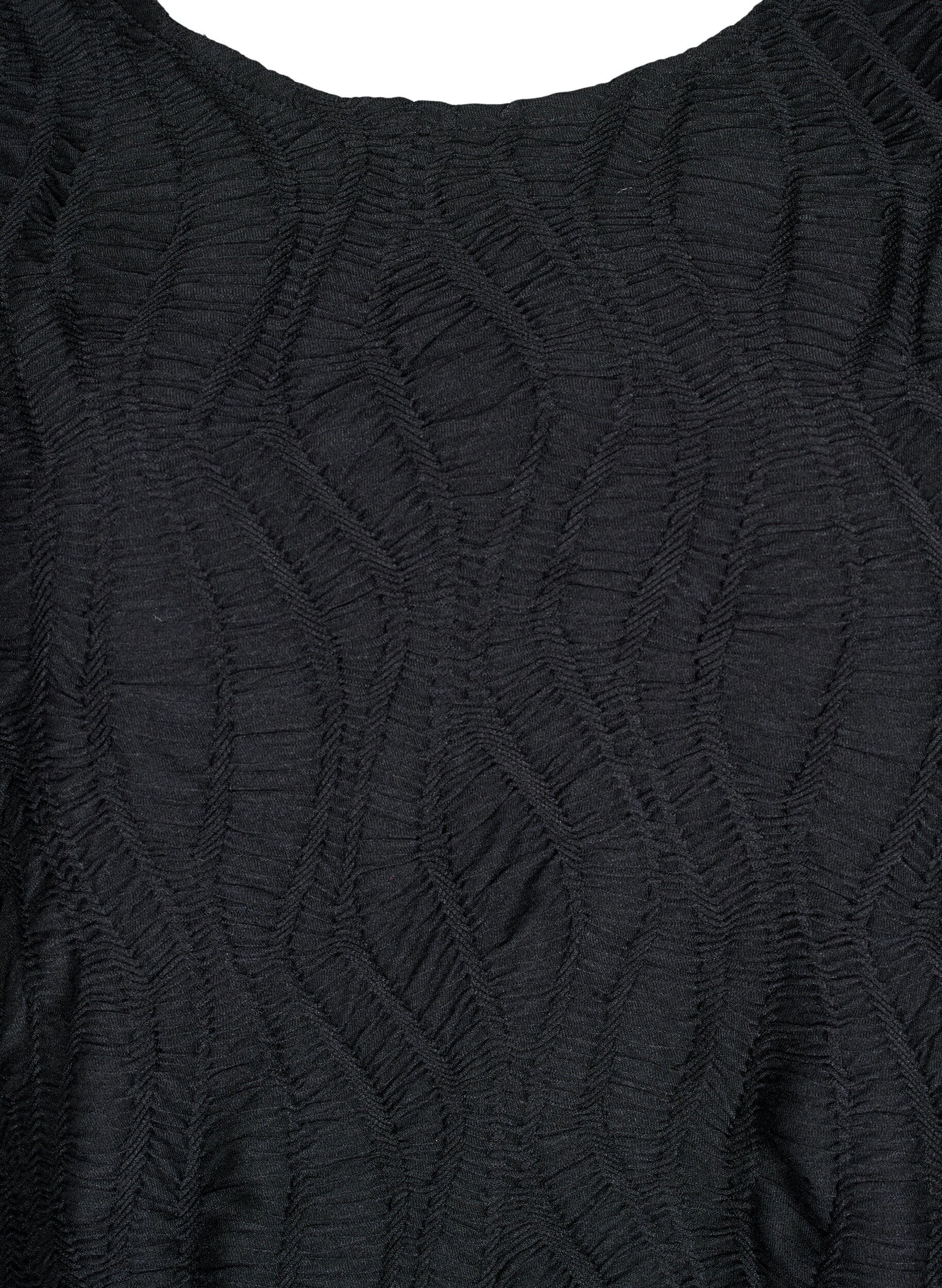 ZizziTekstuuripusero 3/4-hihoilla, Musta, Packshot image number 2
