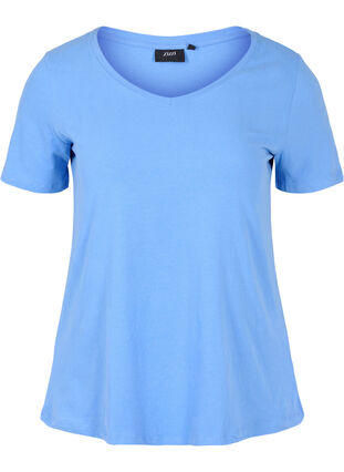 Yksivärinen perus t-paita puuvillasta, Ultramarine, Packshot image number 0