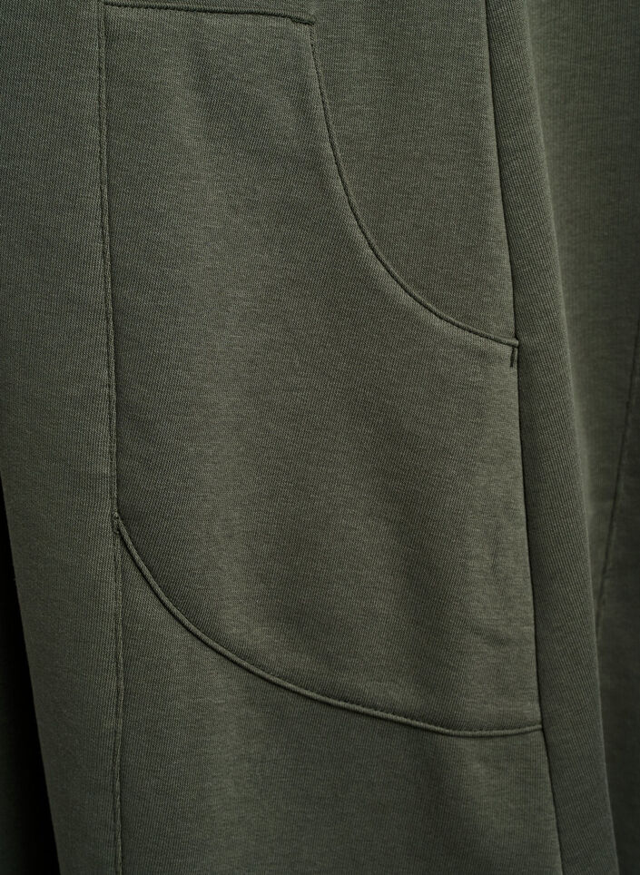 Jerseymekko lyhyill&auml; hihoilla ja taskuilla, Vihre&auml;, Packshot image number 3